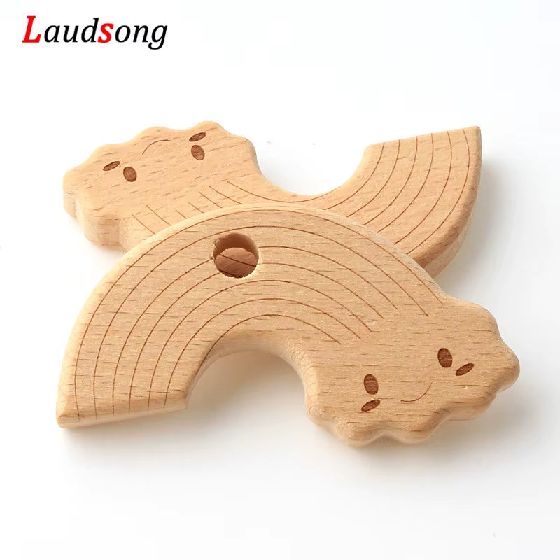 1Pcs Mixed Animal Natural Beech Teething Wooden Beads Toy Teether Gift Rattle Diy Accessories Wood Crafts Jewelry Making