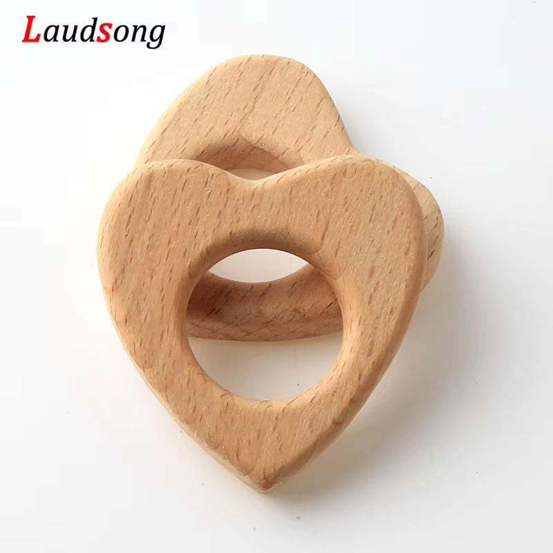 1Pcs Mixed Animal Natural Beech Teething Wooden Beads Toy Teether Gift Rattle Diy Accessories Wood Crafts Jewelry Making