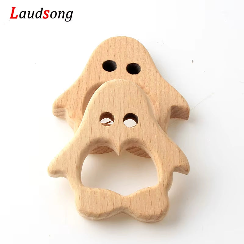 1Pcs Mixed Animal Natural Beech Teething Wooden Beads Toy Teether Gift Rattle Diy Accessories Wood Crafts Jewelry Making