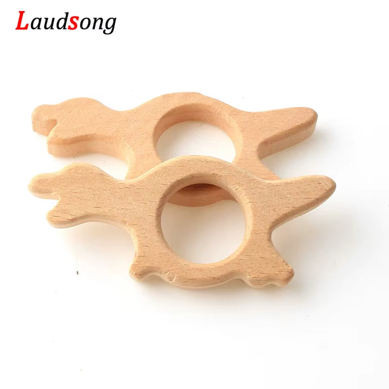 1Pcs Mixed Animal Natural Beech Teething Wooden Beads Toy Teether Gift Rattle Diy Accessories Wood Crafts Jewelry Making