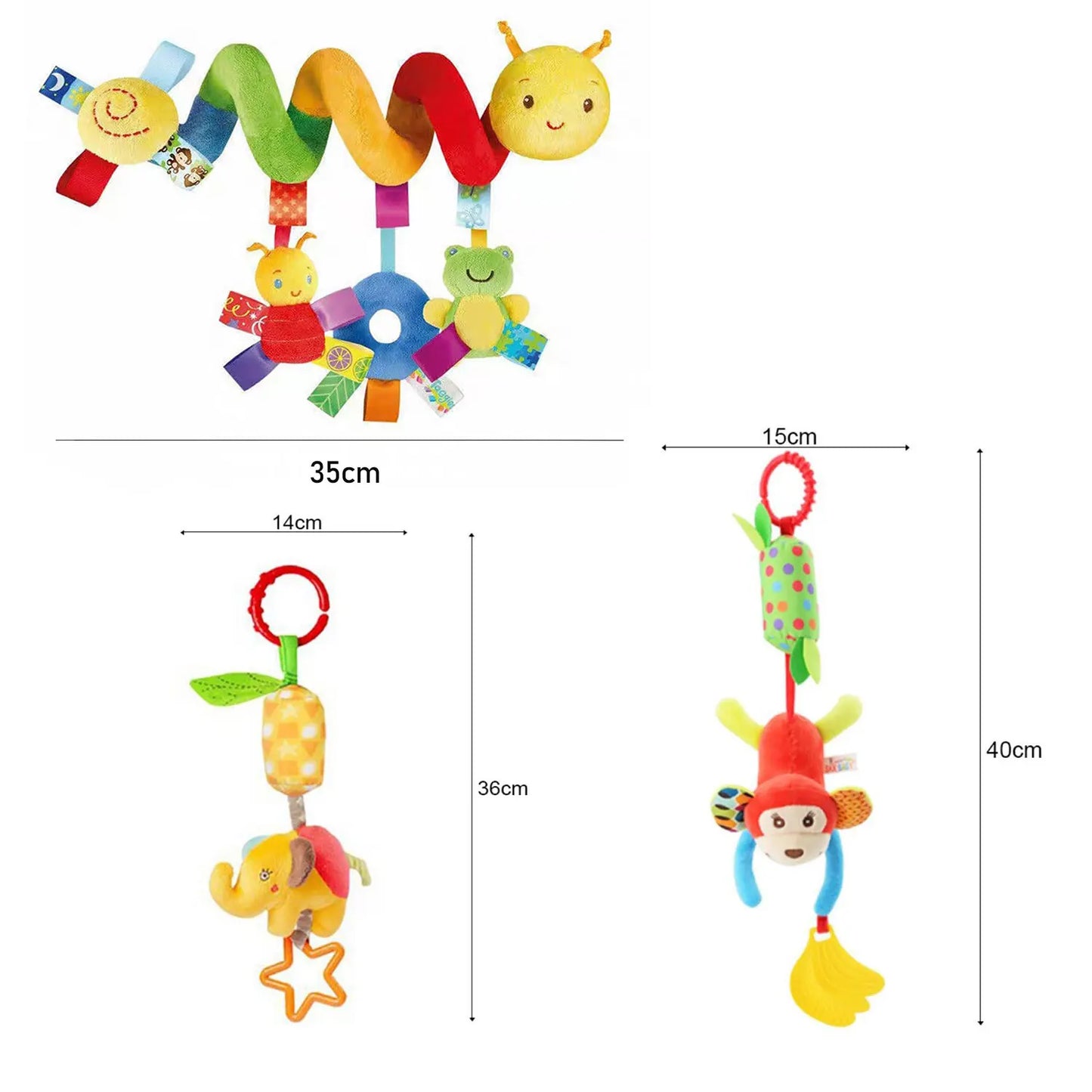 11Pcs Optional,Baby Crib Bell Rattle Baby Stroller Hanging Bell Multifunctional Pinch Bright Colours to Attract Baby'S Attention