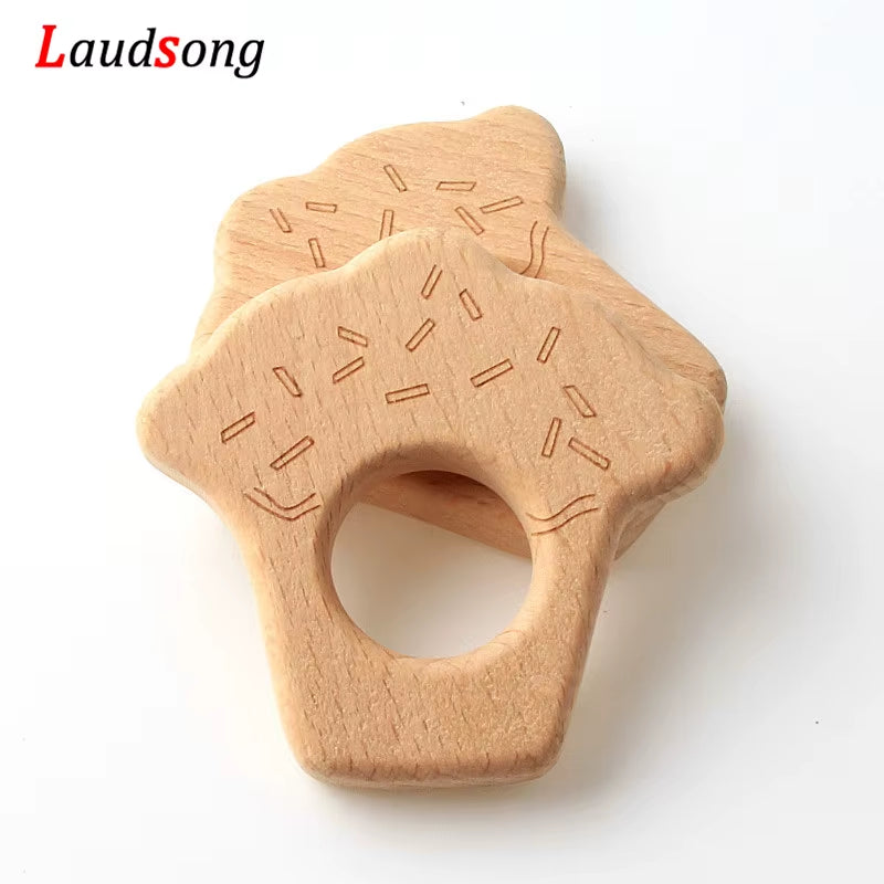 1Pcs Mixed Animal Natural Beech Teething Wooden Beads Toy Teether Gift Rattle Diy Accessories Wood Crafts Jewelry Making