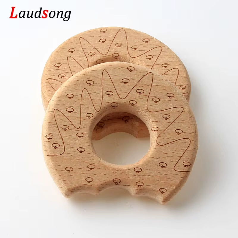 1Pcs Mixed Animal Natural Beech Teething Wooden Beads Toy Teether Gift Rattle Diy Accessories Wood Crafts Jewelry Making