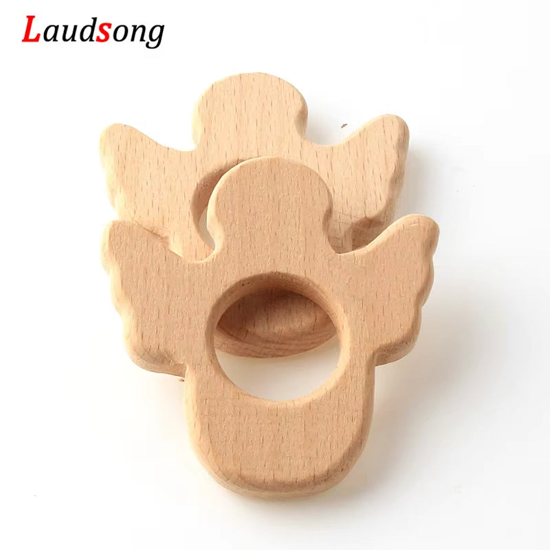 1Pcs Mixed Animal Natural Beech Teething Wooden Beads Toy Teether Gift Rattle Diy Accessories Wood Crafts Jewelry Making