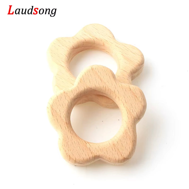 1Pcs Mixed Animal Natural Beech Teething Wooden Beads Toy Teether Gift Rattle Diy Accessories Wood Crafts Jewelry Making