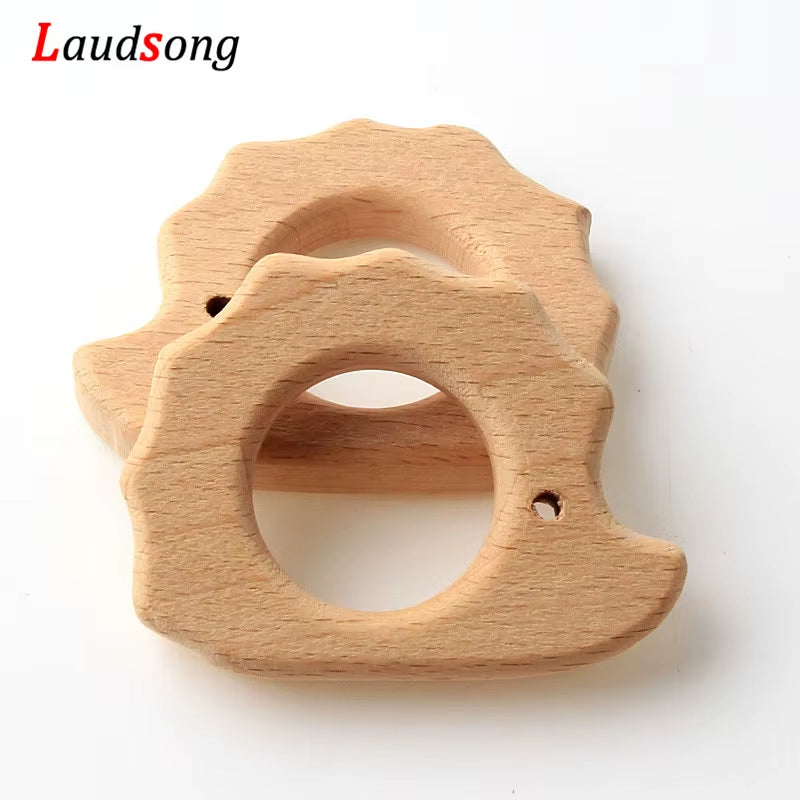 1Pcs Mixed Animal Natural Beech Teething Wooden Beads Toy Teether Gift Rattle Diy Accessories Wood Crafts Jewelry Making