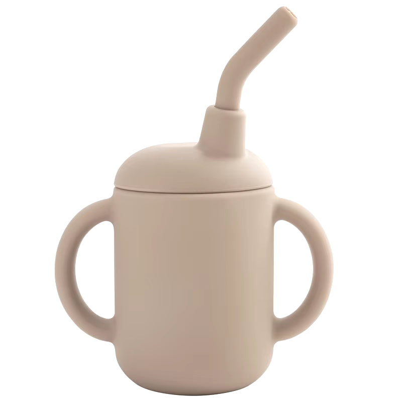 Portable Baby Feeding Cups Kids Learning Drinkware Liquid Feed Silicone Sippy Cups Leakproof Mug Toddlers Straw Water Bottle