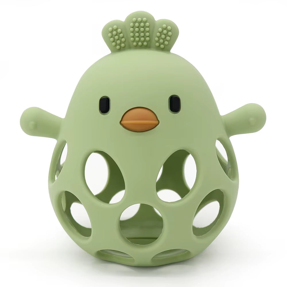 1Pcs Baby Teether Gloves Kids Cartoon Chick Shape Teether Toy Silicone Dental Care Gums Anti-Eating Hand Molar Baby Accessorie