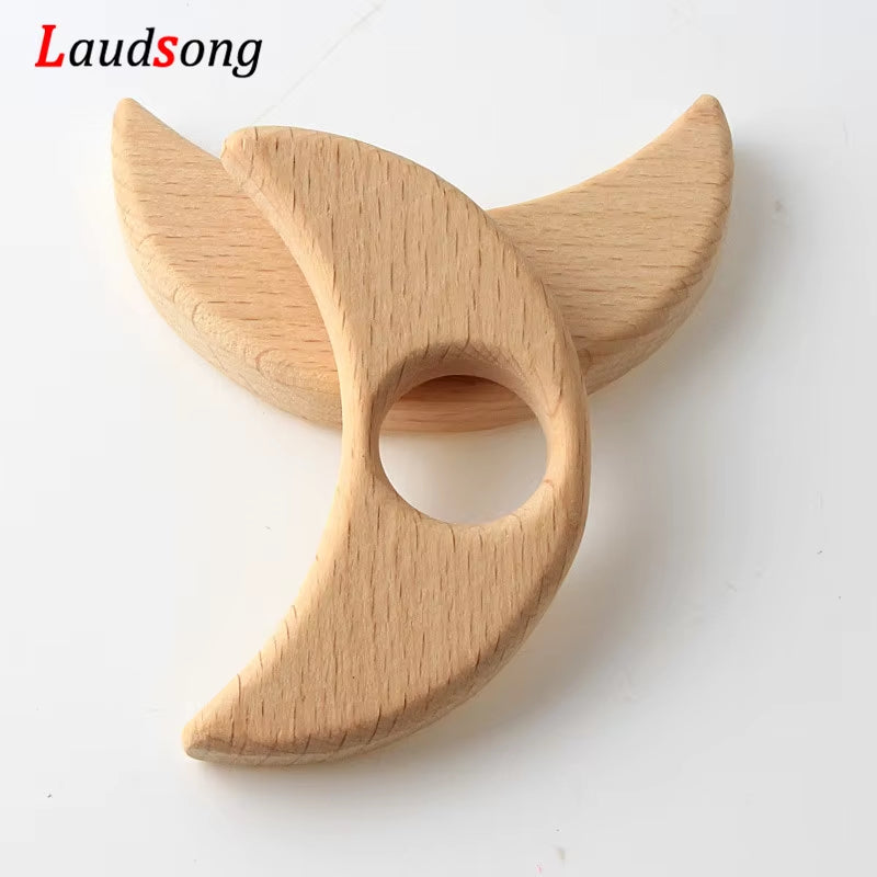 1Pcs Mixed Animal Natural Beech Teething Wooden Beads Toy Teether Gift Rattle Diy Accessories Wood Crafts Jewelry Making