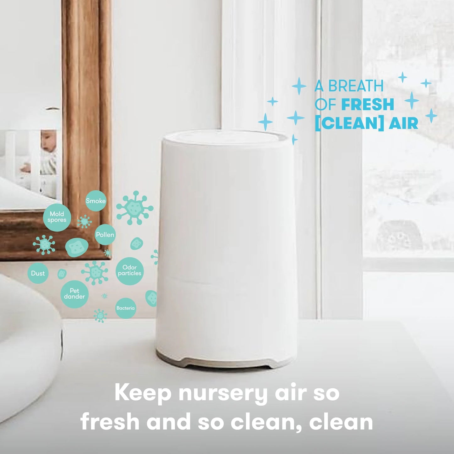 3 in 1 Air Purifier and Sound Machine, HEPA Air Purifier for Allergies, 150 Sq Ft