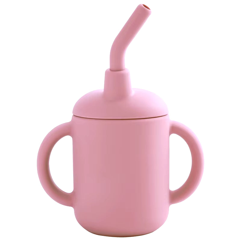 Portable Baby Feeding Cups Kids Learning Drinkware Liquid Feed Silicone Sippy Cups Leakproof Mug Toddlers Straw Water Bottle