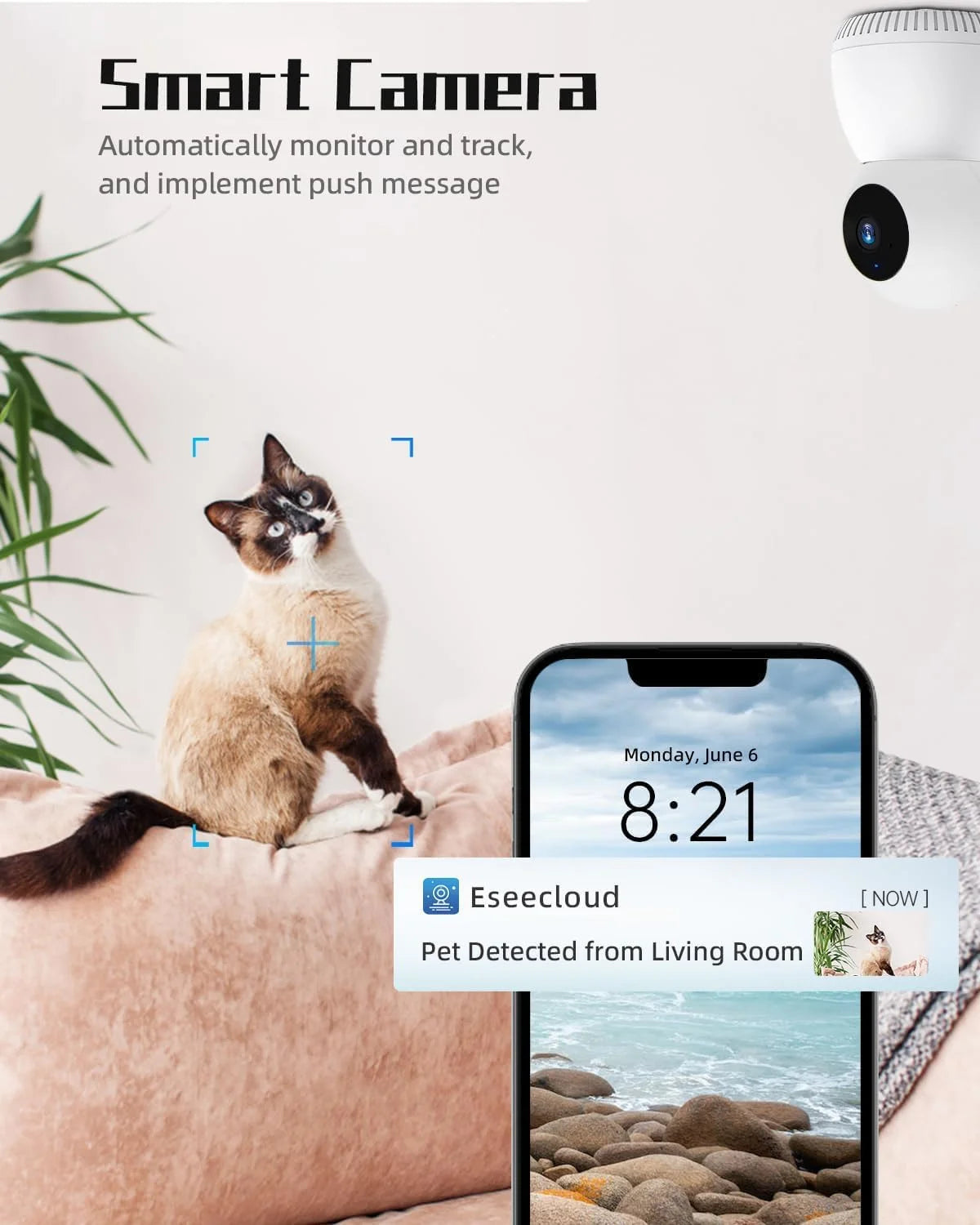 Indoor Security Camera 5G& 2.4Ghz Wifi, Pan/Tilt Baby Camera for Home Security, 1080P Pet Camera with Phone App Motion Detection, 2-Way Talk, Night Vision, Siren Alarm, Compatible with Alexa
