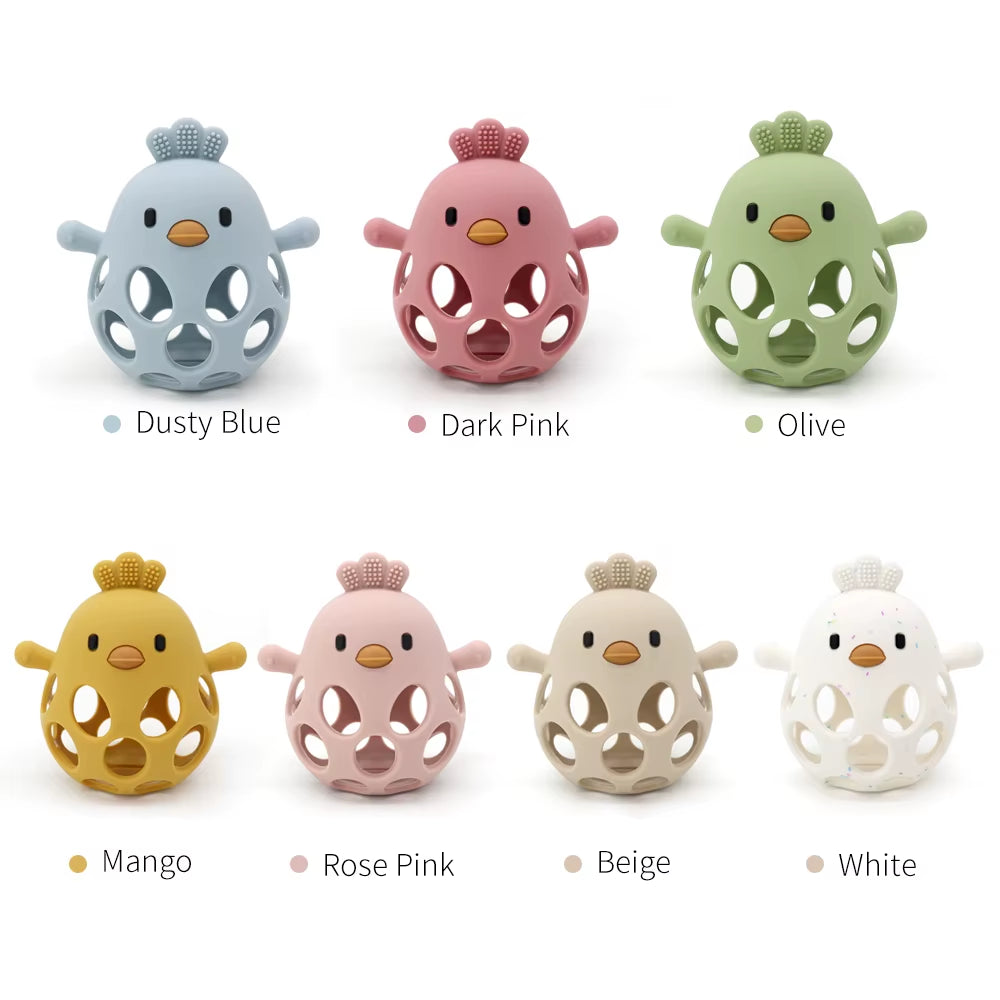 1Pcs Baby Teether Gloves Kids Cartoon Chick Shape Teether Toy Silicone Dental Care Gums Anti-Eating Hand ​Molar Baby Accessorie