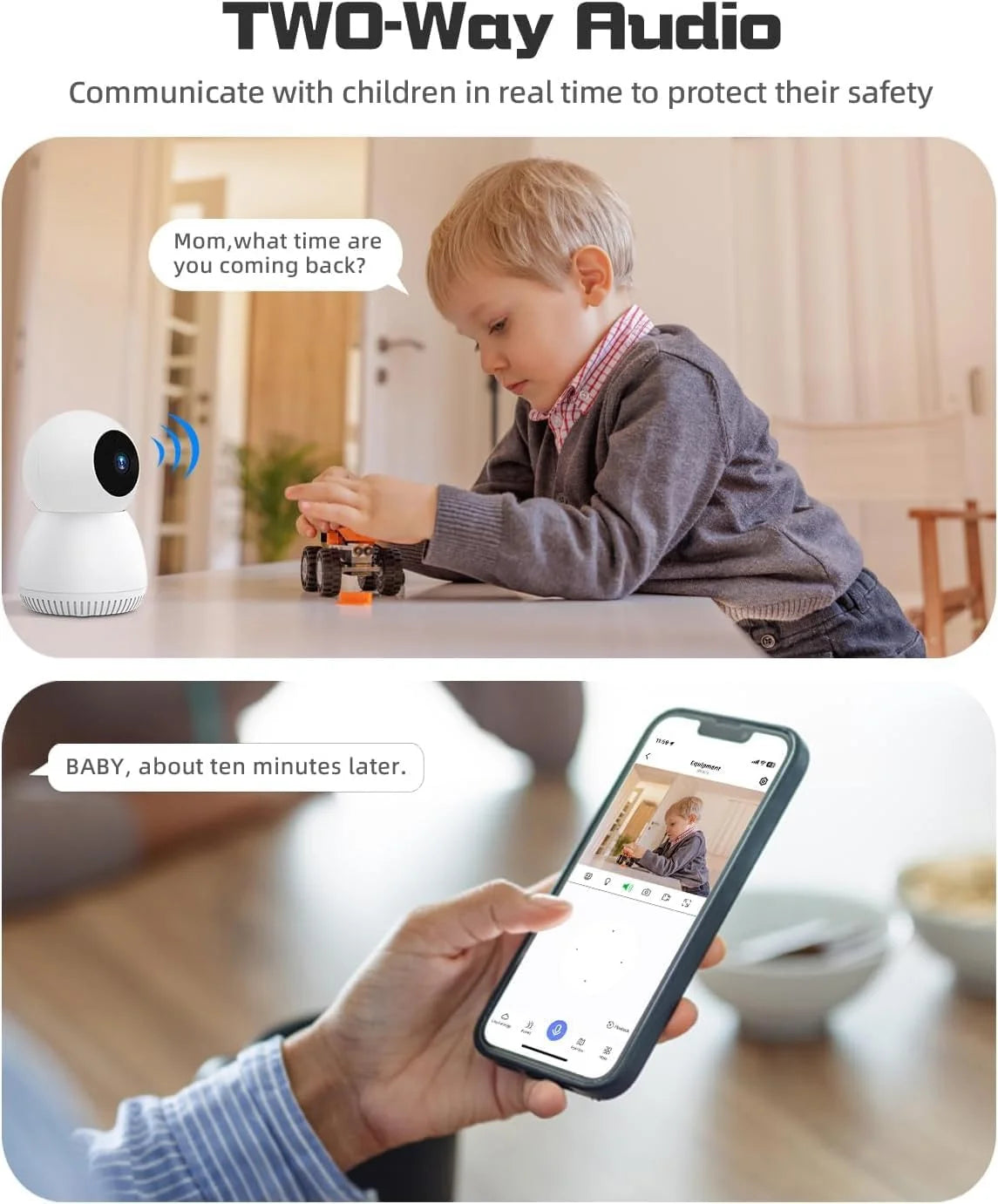 Indoor Security Camera 5G& 2.4Ghz Wifi, Pan/Tilt Baby Camera for Home Security, 1080P Pet Camera with Phone App Motion Detection, 2-Way Talk, Night Vision, Siren Alarm, Compatible with Alexa