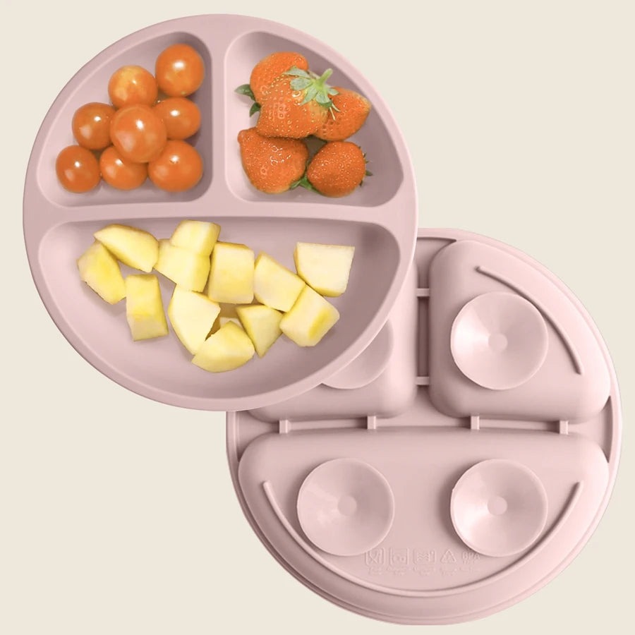 BPA Free Solid Color Dishes Children Dishes Suction Plates Silicone Baby Dining Plate for Toddlers Baby Training Feeding Bowl