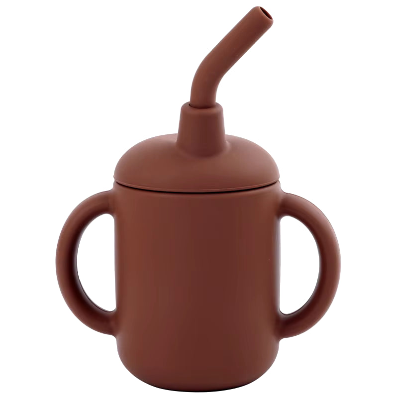 Portable Baby Feeding Cups Kids Learning Drinkware Liquid Feed Silicone Sippy Cups Leakproof Mug Toddlers Straw Water Bottle
