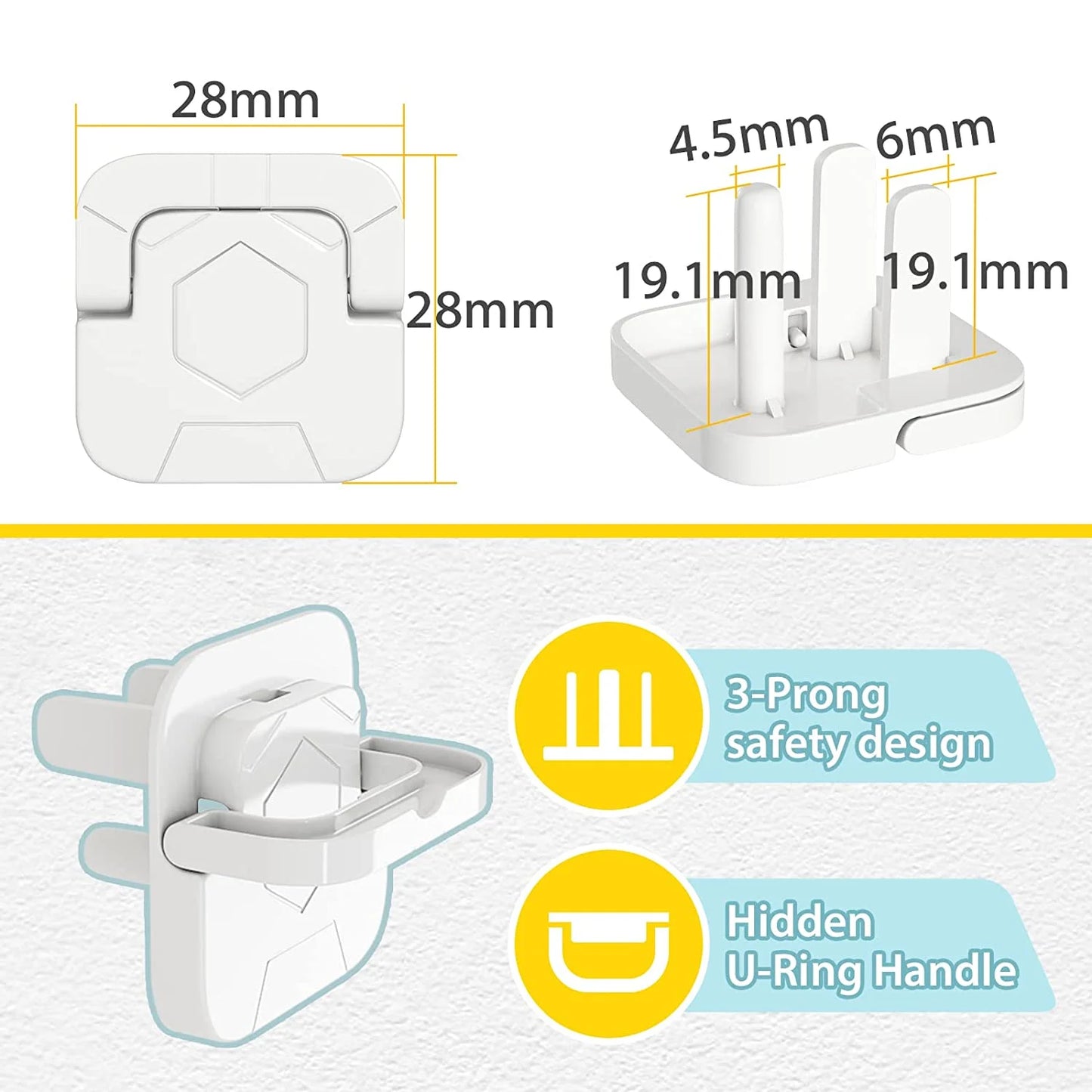 Baby Proofing Outlet Covers (50 Pack) Electric Outlet Pulg Covers for Baby Safety Socket Cover Protector Cap to Prevent Your Child from Power Shock Hazard