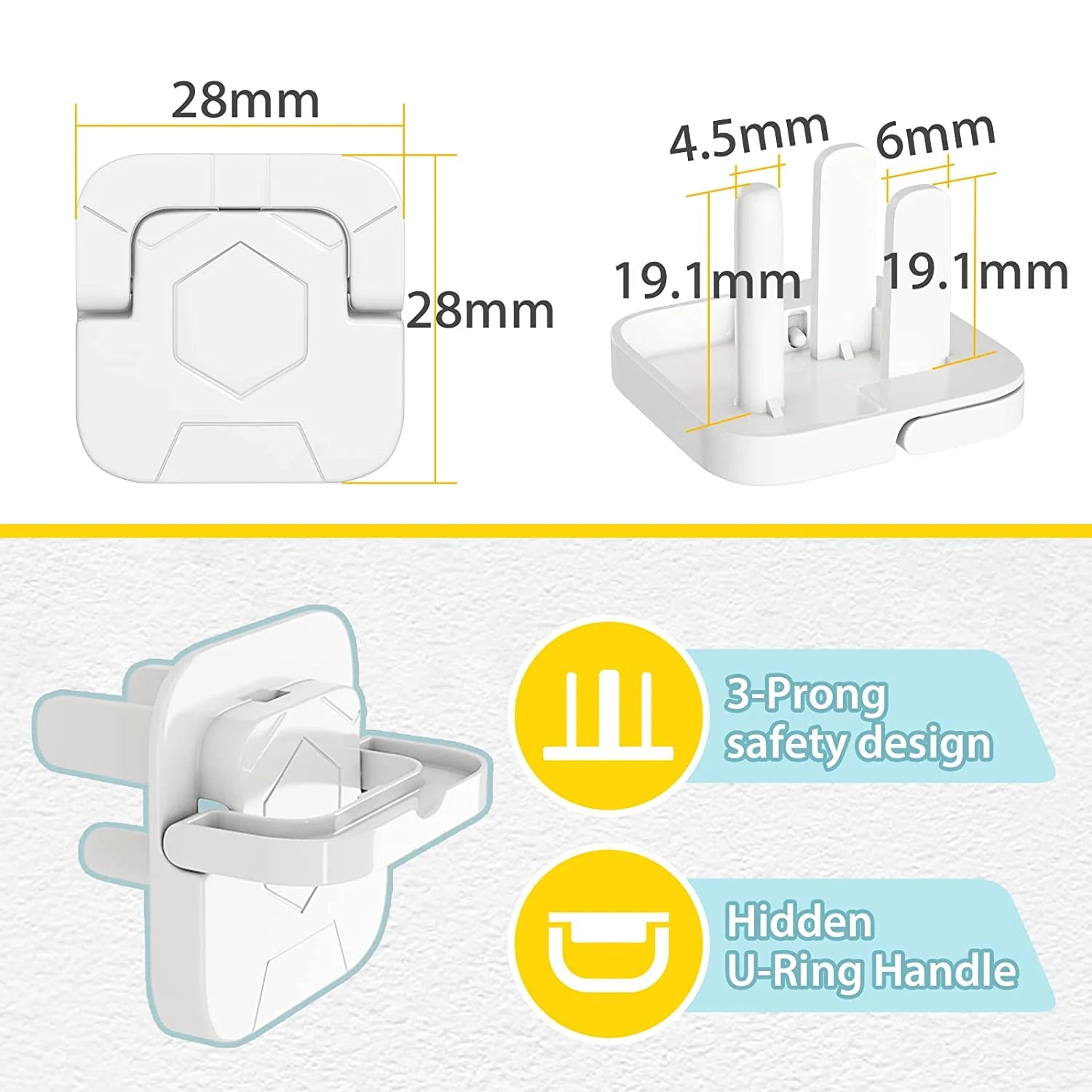 Baby Proofing Outlet Covers (50 Pack) Electric Outlet Pulg Covers for Baby Safety Socket Cover Protector Cap to Prevent Your Child from Power Shock Hazard
