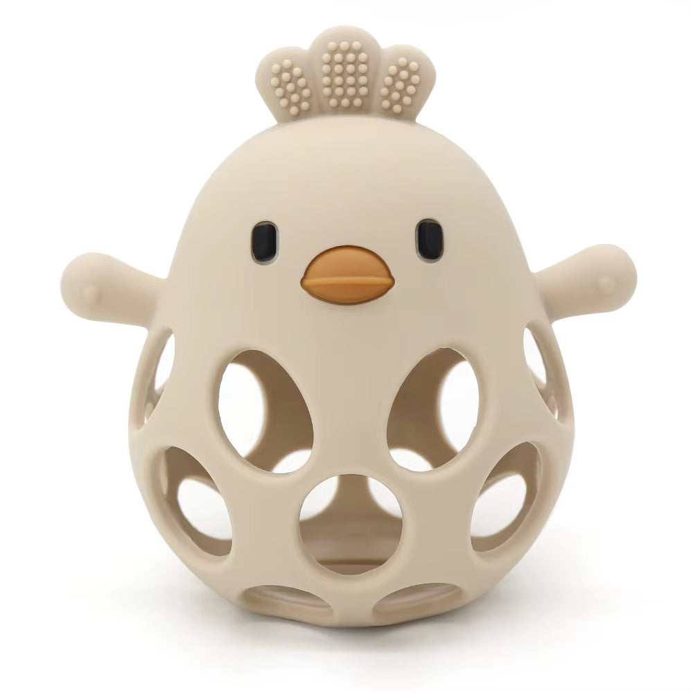1Pcs Baby Teether Gloves Kids Cartoon Chick Shape Teether Toy Silicone Dental Care Gums Anti-Eating Hand ​Molar Baby Accessorie