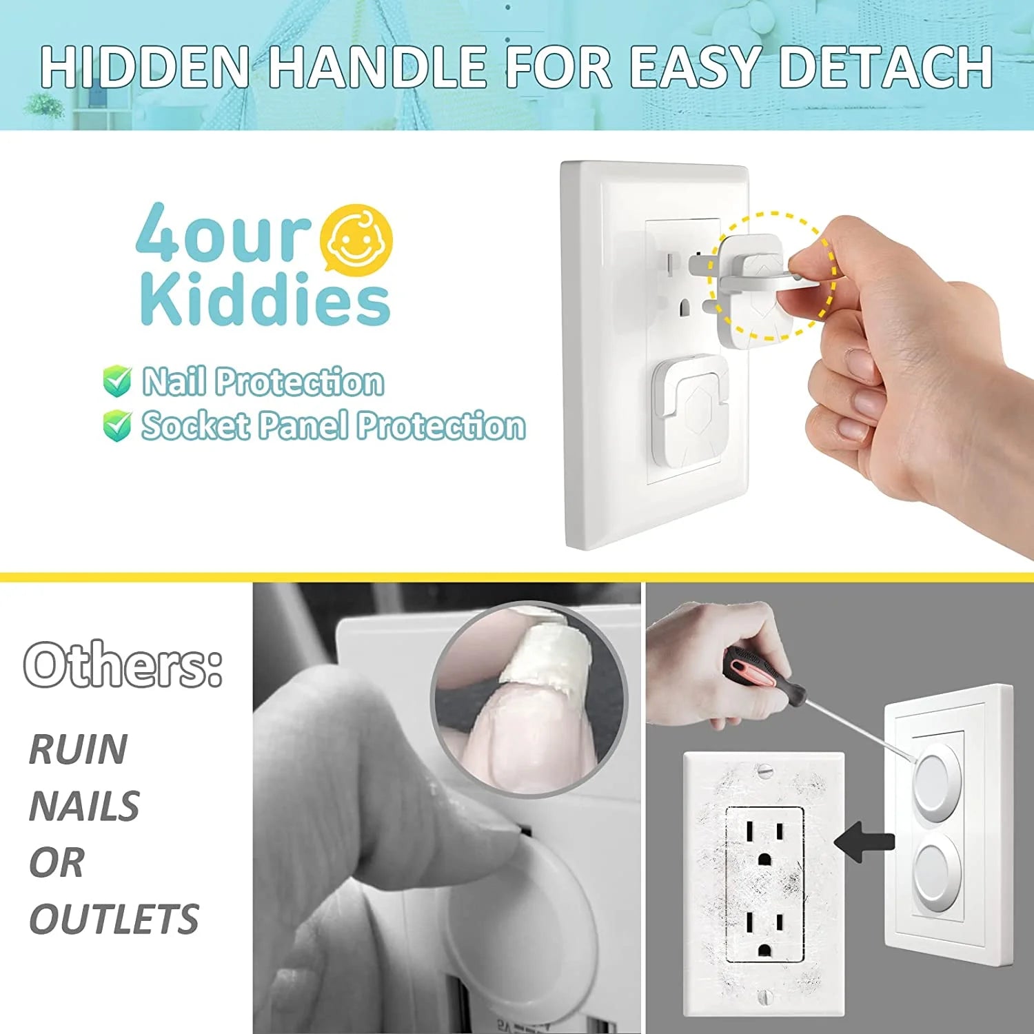 Baby Proofing Outlet Covers (50 Pack) Electric Outlet Pulg Covers for Baby Safety Socket Cover Protector Cap to Prevent Your Child from Power Shock Hazard