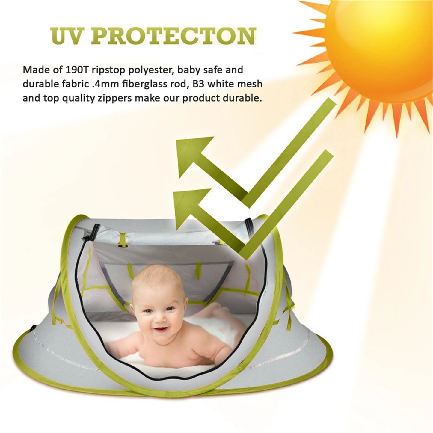 UV Protection 41.00'' X 52.50'' Beach Tent, Gray