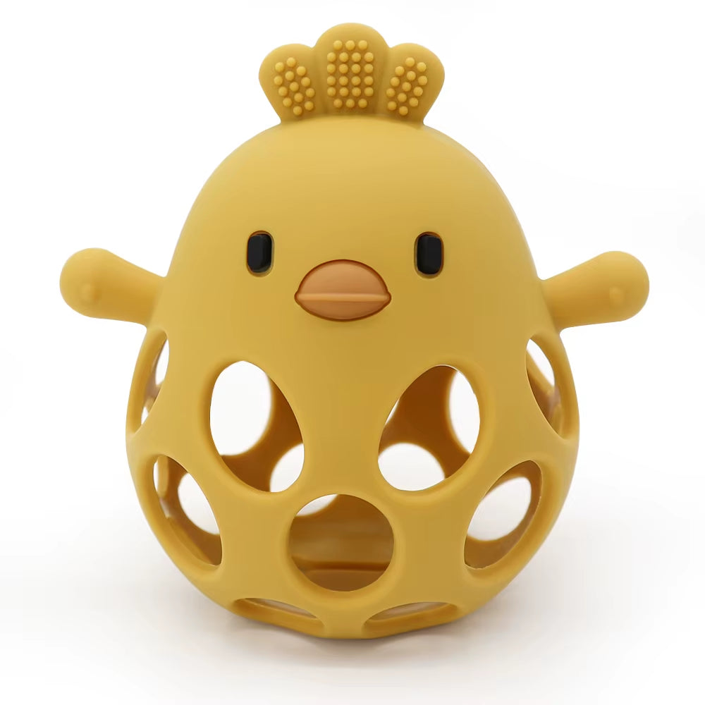 1Pcs Baby Teether Gloves Kids Cartoon Chick Shape Teether Toy Silicone Dental Care Gums Anti-Eating Hand ​Molar Baby Accessorie