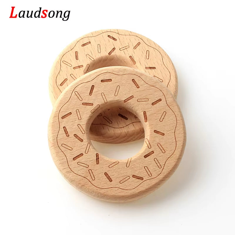 1Pcs Mixed Animal Natural Beech Teething Wooden Beads Toy Teether Gift Rattle Diy Accessories Wood Crafts Jewelry Making
