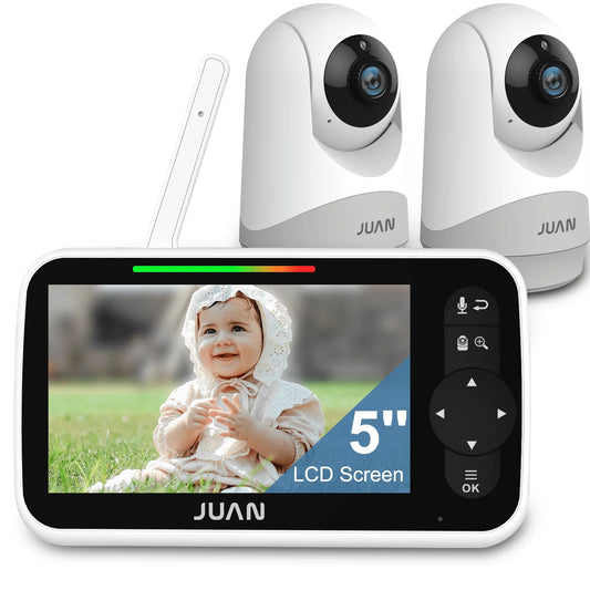 Baby Monitor with 2 Cameras and Audio, Video Baby Monitor with No Wifi, Baby Camera Monitor