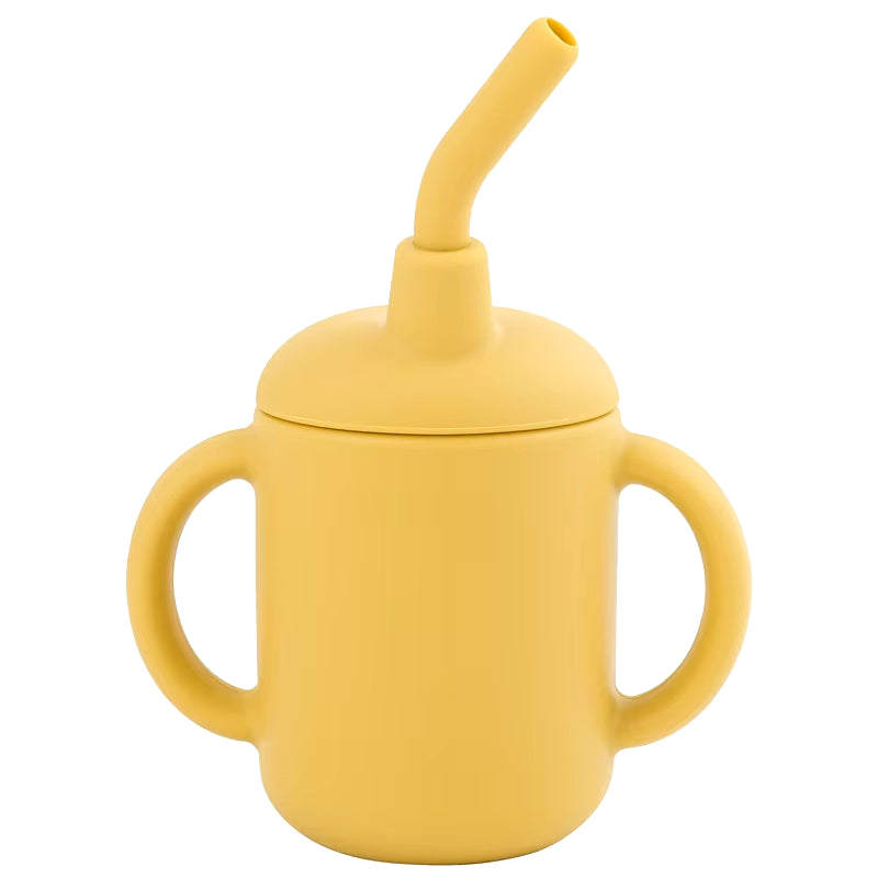 Portable Baby Feeding Cups Kids Learning Drinkware Liquid Feed Silicone Sippy Cups Leakproof Mug Toddlers Straw Water Bottle