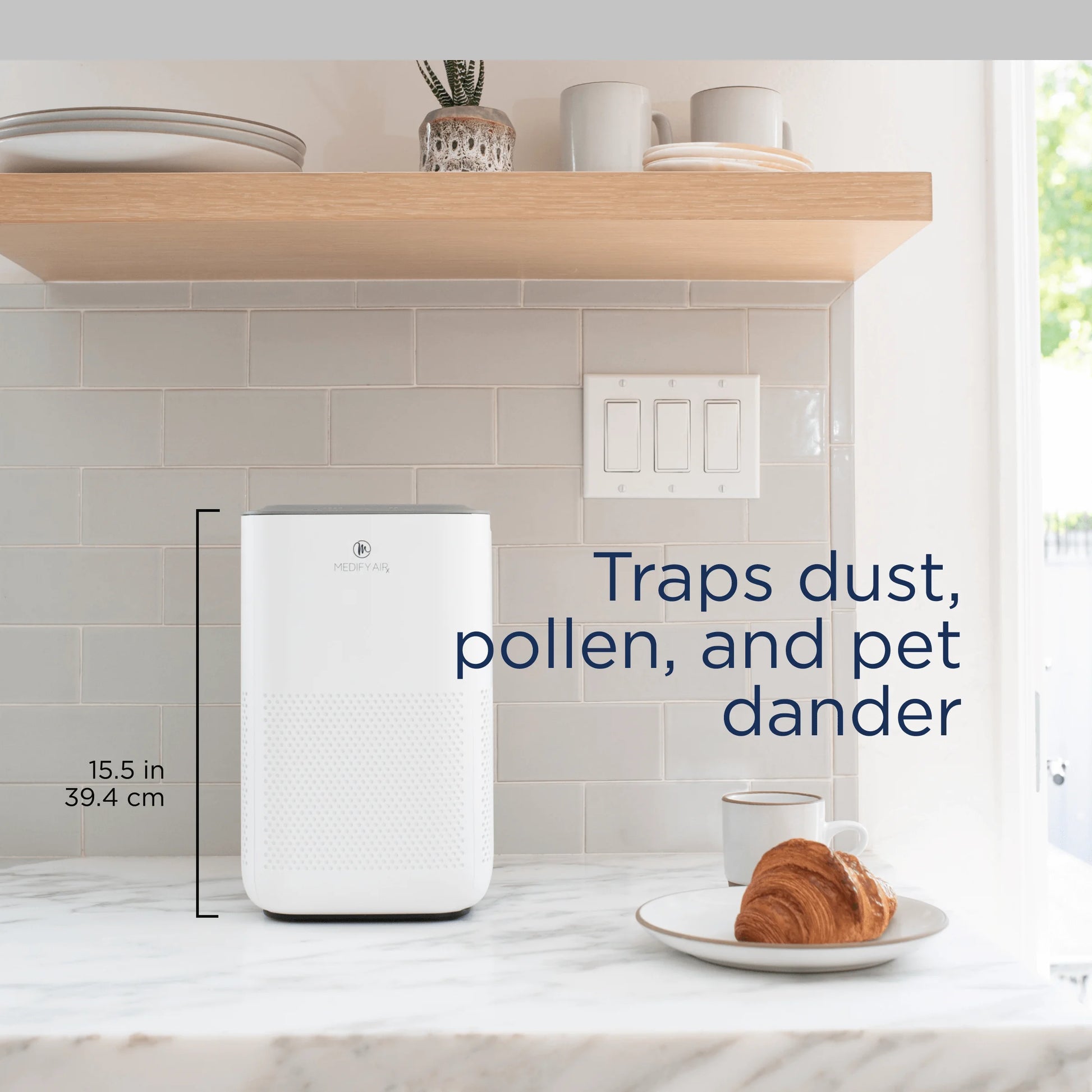 White MA-15 Air Purifier with HEPA Filters I Smoke Dust Odors Pet Dander I 3 in 1 with Pre-Filter HEPA H13 & Activated Carbon I Removal of 0.1 to 0.3 Microns I 585 Sq Ft Coverage I 1-Pack