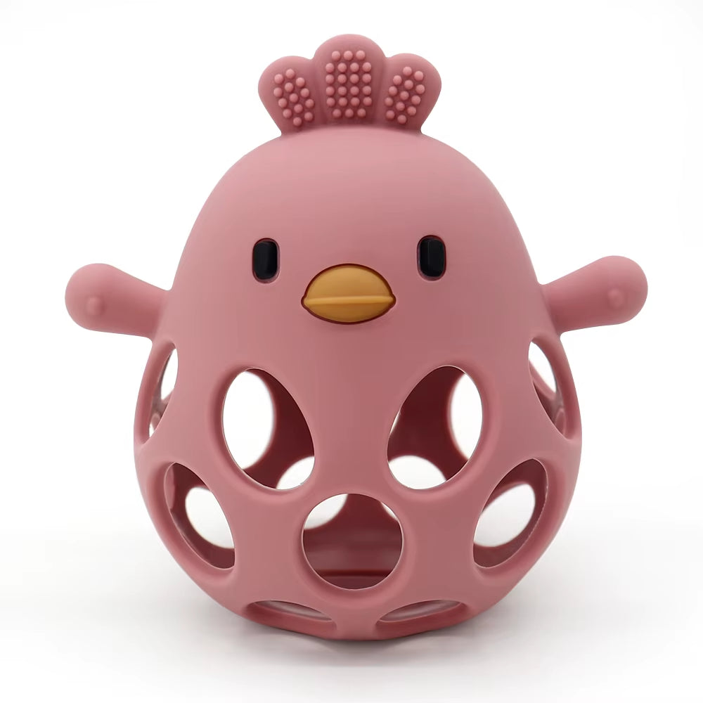 1Pcs Baby Teether Gloves Kids Cartoon Chick Shape Teether Toy Silicone Dental Care Gums Anti-Eating Hand ​Molar Baby Accessorie