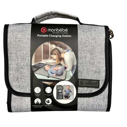 Portable Diaper Changing Station with Strap, Gray, Toddler