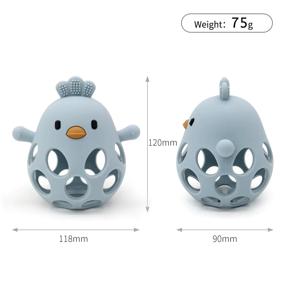 1Pcs Baby Teether Gloves Kids Cartoon Chick Shape Teether Toy Silicone Dental Care Gums Anti-Eating Hand ​Molar Baby Accessorie