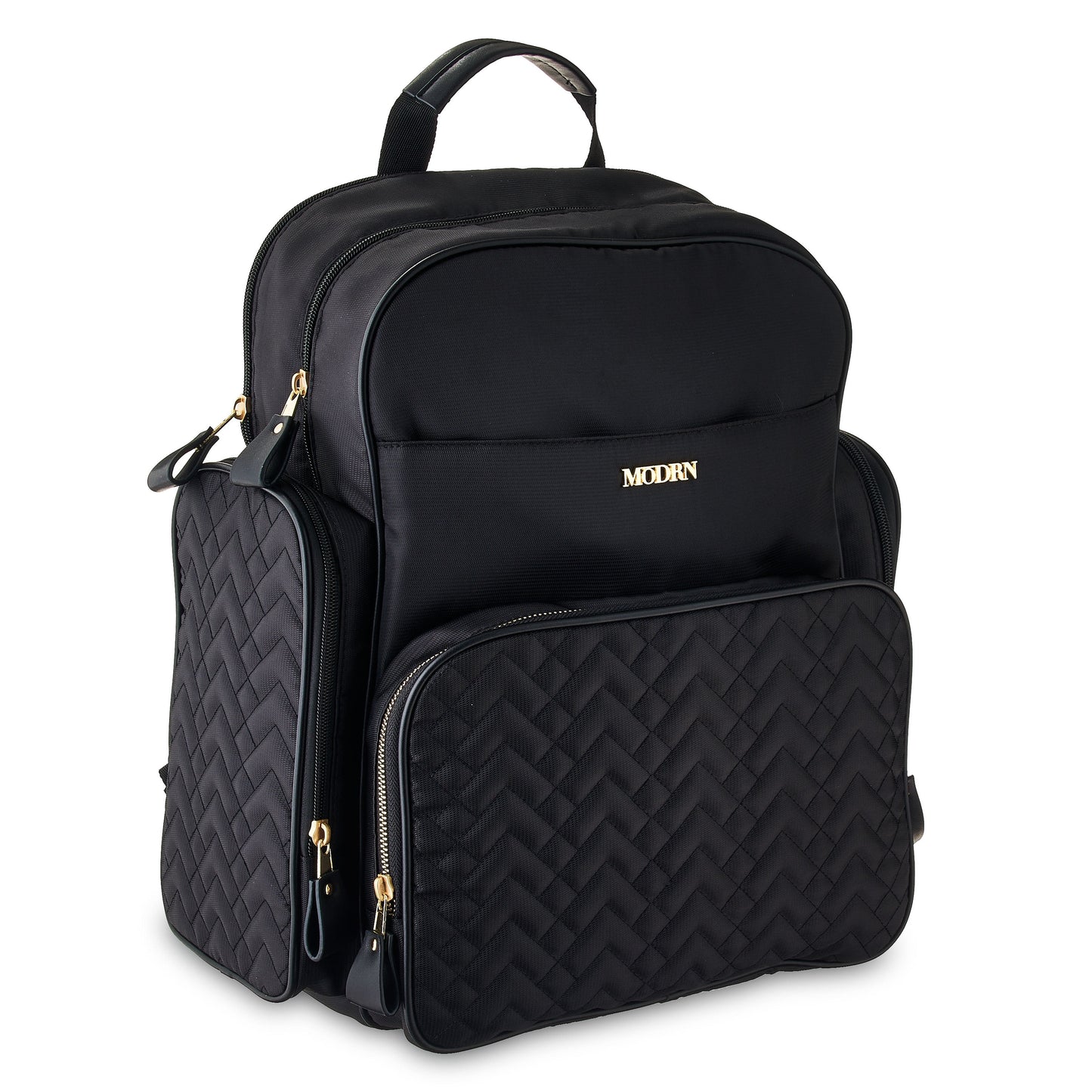Jamie Diaper Bag in Black, Adjustable Straps and Changing Pad Included