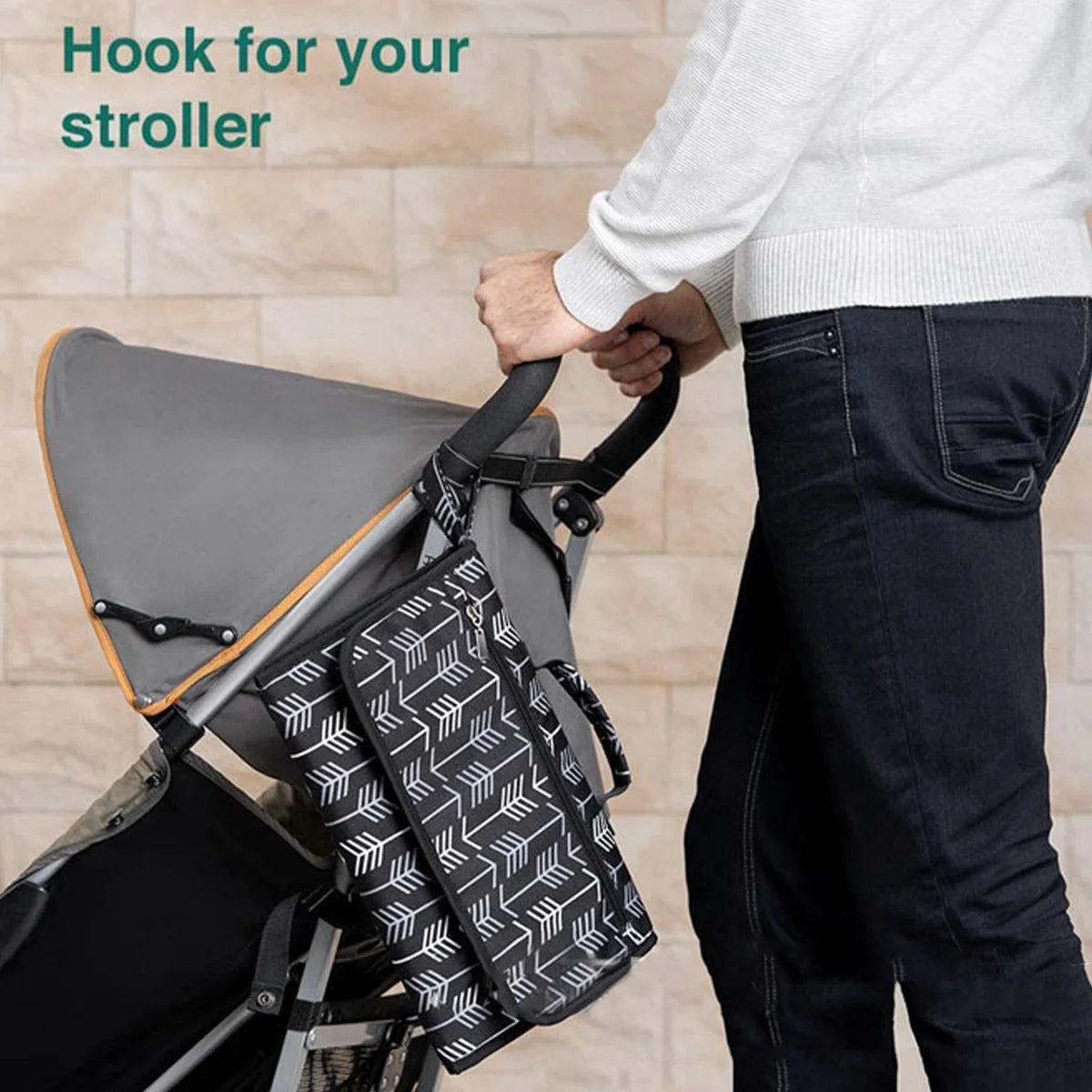 Baby Nappy Changing Mat Waterproof Newborn Diaper Changing Pad with Head Cushion Portable Foldable Infant Nappy Changing Pad with Storage Pockets for Home Travel Outside