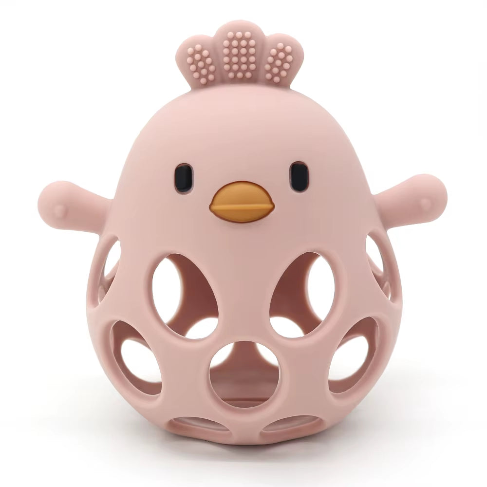 1Pcs Baby Teether Gloves Kids Cartoon Chick Shape Teether Toy Silicone Dental Care Gums Anti-Eating Hand ​Molar Baby Accessorie