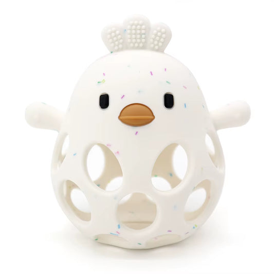 1Pcs Baby Teether Gloves Kids Cartoon Chick Shape Teether Toy Silicone Dental Care Gums Anti-Eating Hand ​Molar Baby Accessorie