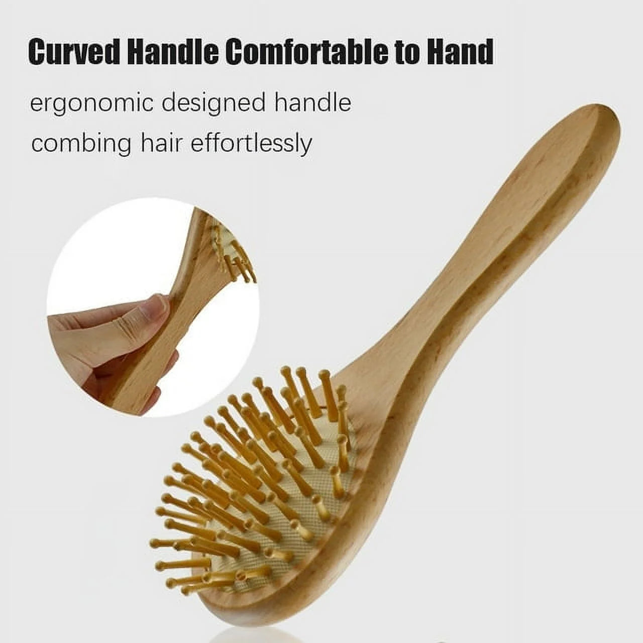 Baby Brush and Comb Set, 4Pcs Wooden, Baby Hair Brush, Cradle Cap Brush, Baby Brush Set for Newborns, Infant Hair Brush