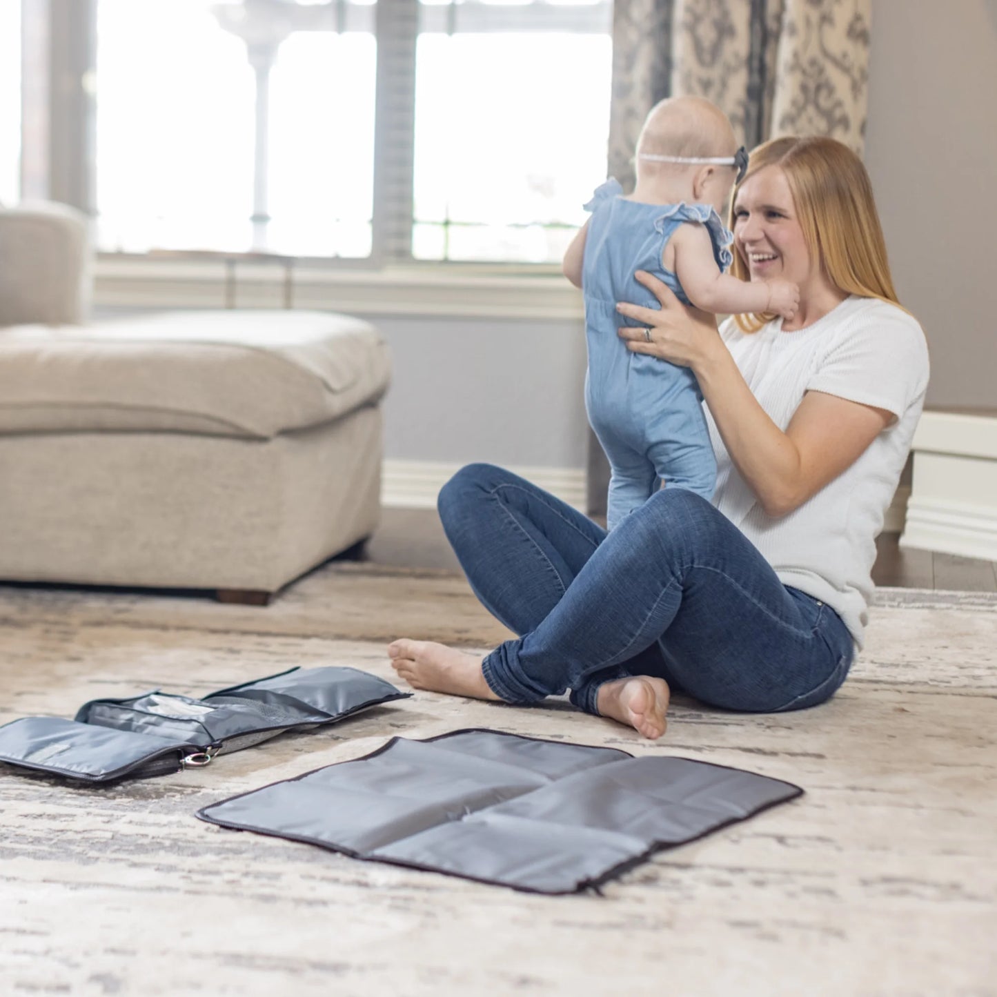 Portable Diaper Changing Station with Strap, Gray, Toddler