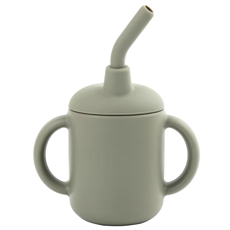 Portable Baby Feeding Cups Kids Learning Drinkware Liquid Feed Silicone Sippy Cups Leakproof Mug Toddlers Straw Water Bottle