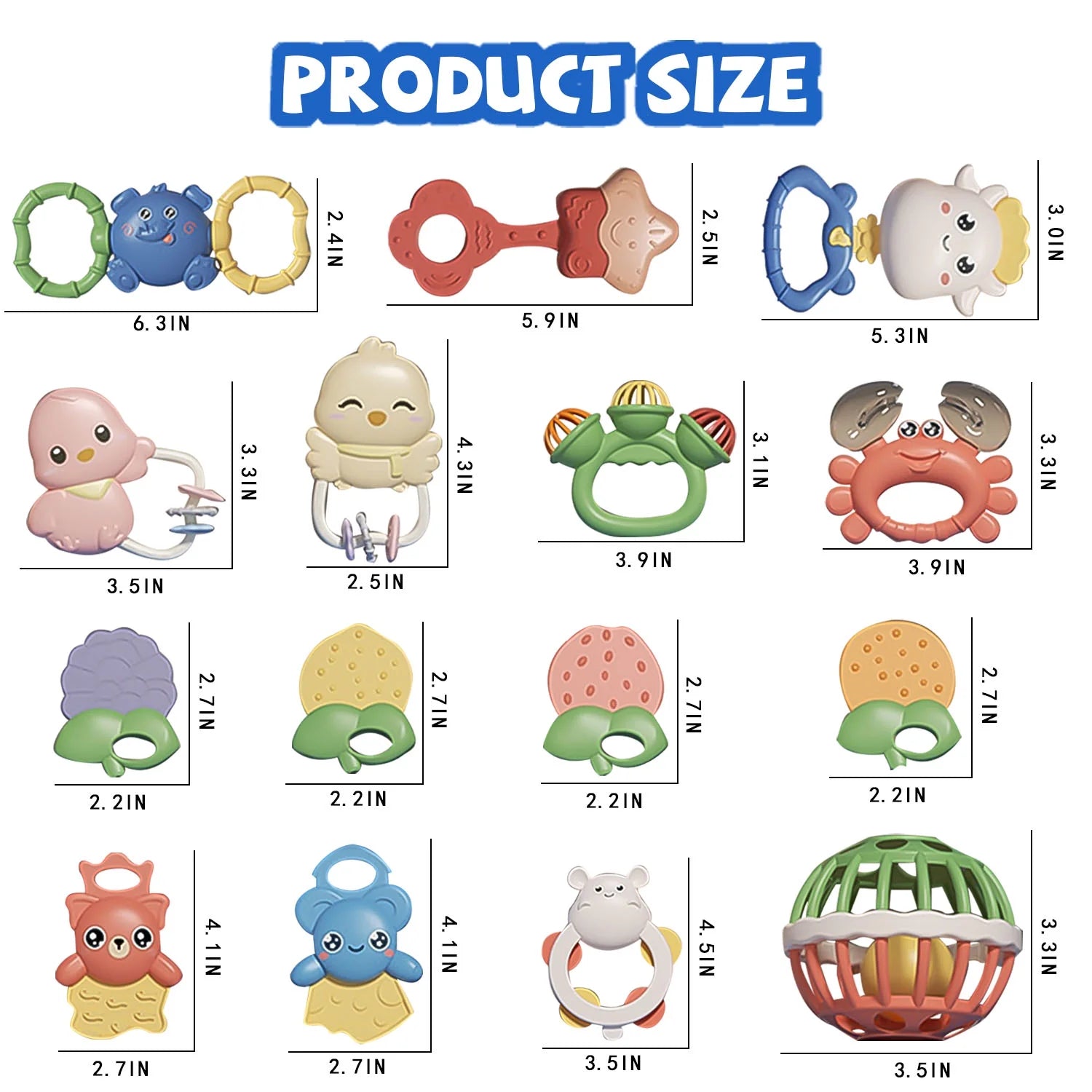 Baby Toys 0-6 Months, 15 Pcs Baby Rattles Teethers Teething Toys, Newborn Infant Baby Boy Girl Birthday Gifts