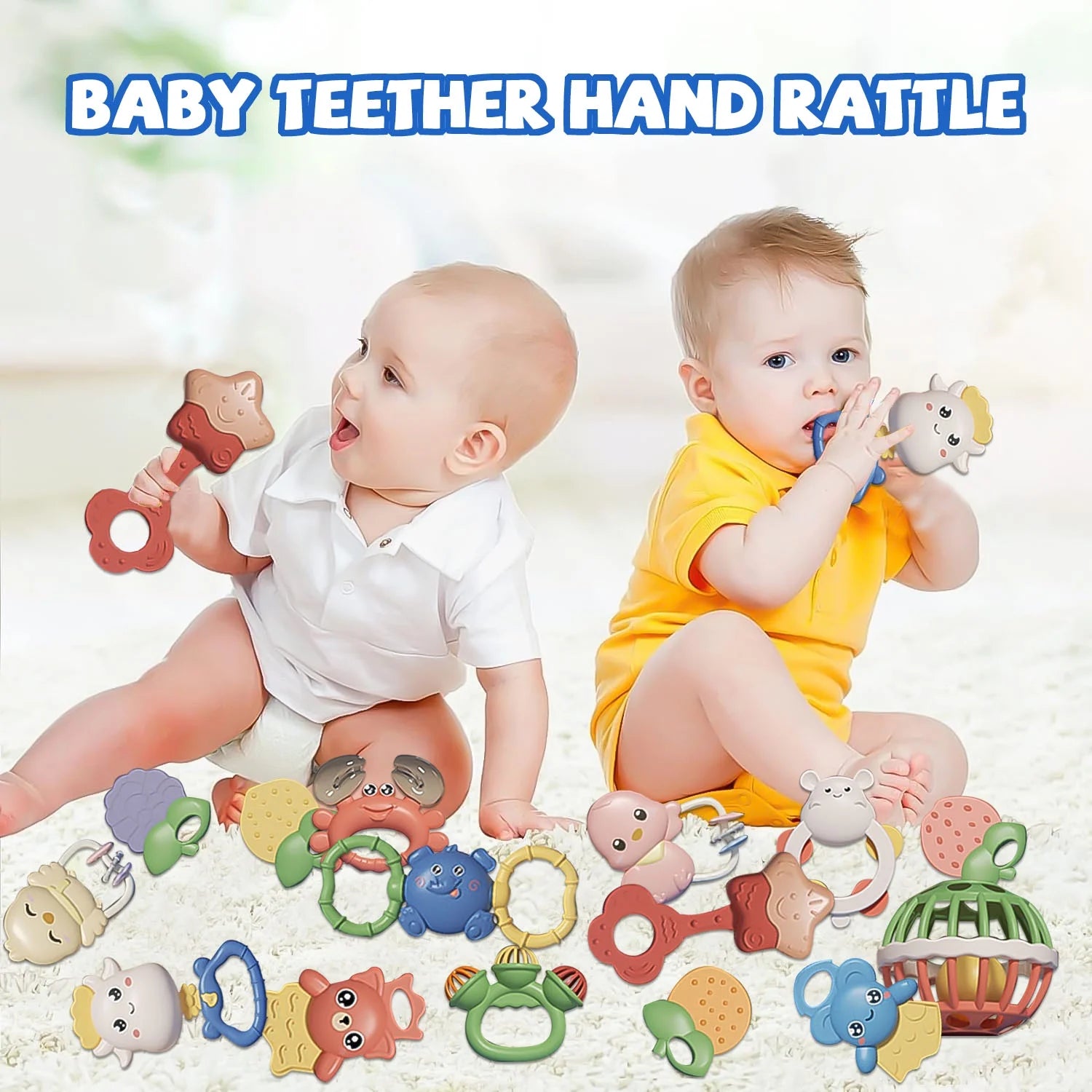 Baby Toys 0-6 Months, 15 Pcs Baby Rattles Teethers Teething Toys, Newborn Infant Baby Boy Girl Birthday Gifts