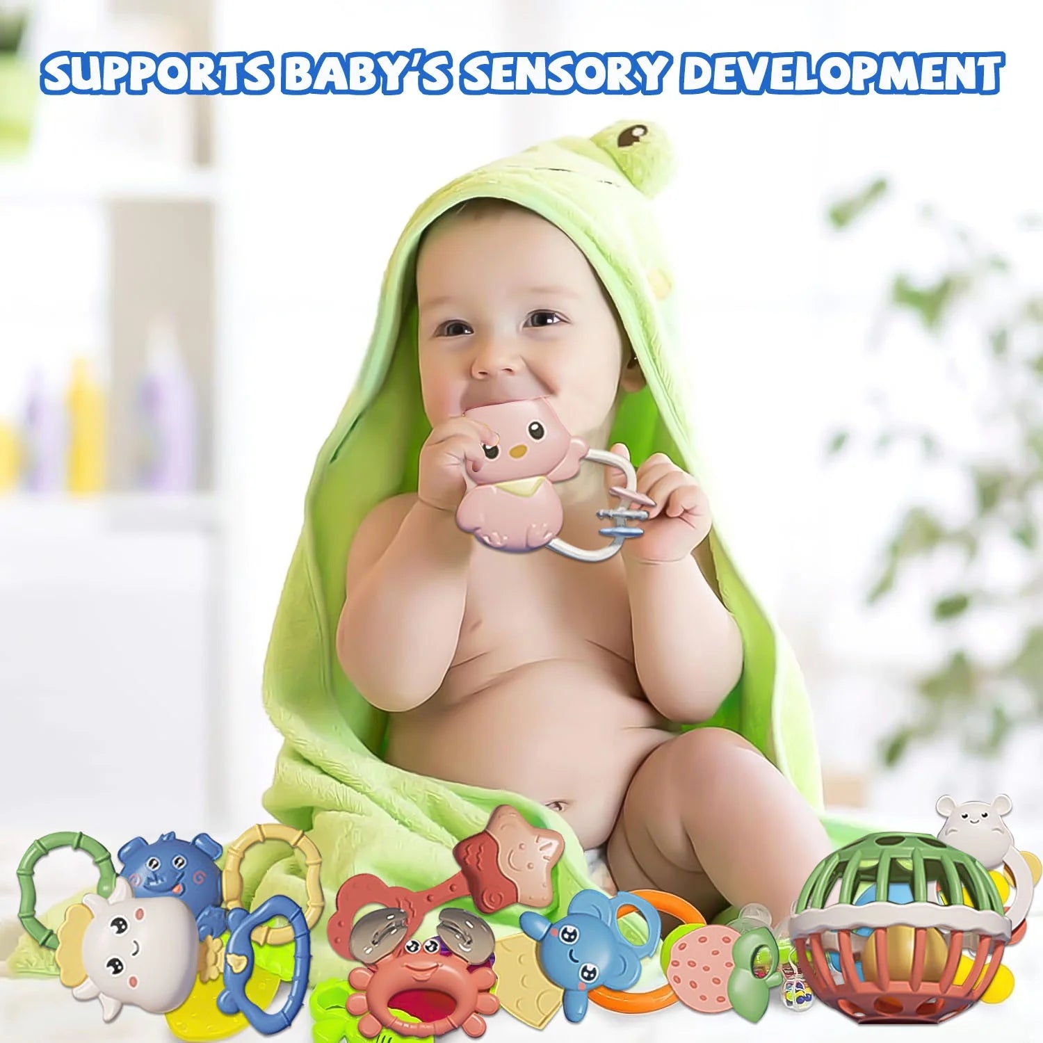 Baby Toys 0-6 Months, 15 Pcs Baby Rattles Teethers Teething Toys, Newborn Infant Baby Boy Girl Birthday Gifts